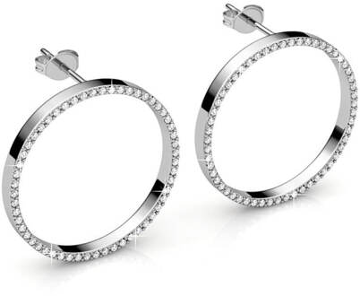 Olina Oorbellen - Zilver en Kristal