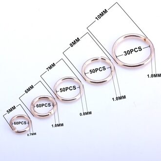 Olingart Open Jump Ring 5Mm/6Mm/7Mm/8Mm/10Mm Link Loop rose Goud Diy Sieraden Maken Connector mengen 250stk RG