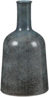 Oliver Fles Vaas - H35 x Ø22 cm - Terracotta - Blauw