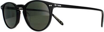 Oliver volkeren rond unisex zwart G15 gepolariseerd Riley OV5004SU