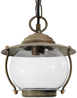 Olivia buiten hanglamp, zeewaterbestendig, IP44, messing antiek messing, transparant