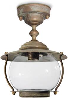 Olivia buiten plafondlamp, IP44, messing, glas antiek messing, transparant