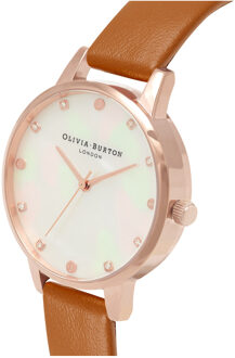 Olivia Burton Dameshorloge Kwarts Zilver Bruin - One Size