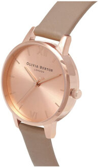 Olivia Burton Dameshorloge Kwarts Zilver - maat Beige