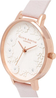 Olivia Burton Dameshorloge Kwarts Zilver Roze