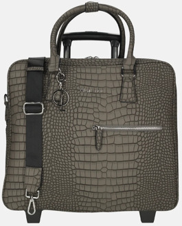 Olivia Lauren Maxine business trolley croco grijs
