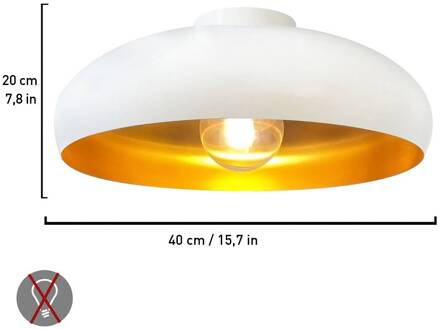 Olli plafondlamp, wit/goud Ø 40 cm, metaal, E27 wit, goud