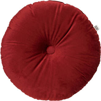 Olly - Sierkussen Rond Velvet Merlot 40 Cm - Rood - Rood