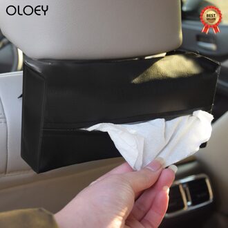 Oloey Pu Lederen Auto Tissue Box Zonneklep Papier Houder Rugleuning Tissue Deksel Doos Rechthoek Keuken Servet Organizer Kleenex doos