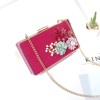 Oloey Vrouwen Tij Bloem Kleine Lange Vierkante Pakket Dames Mode Kettingen Tas Leuke Creatieve Crossbody Schoudertas tassen heet roze