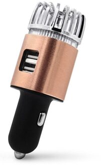 Olomm Mini Auto Luchtreiniger 12V Auto Fresh Air Ionic Purifier Oxygen Bar Ozon Ionisator Cleaner Met 2 usb-poorten koper