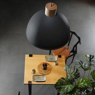 Olot hanglamp, antraciet antraciet, licht hout