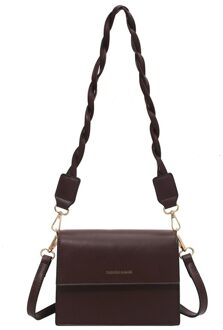 Olsitti Casual Effen Kleur Crossbody Tassen Voor Vrouwen Pu Lederen Luxe Handtassen Eenvoud Messenger Bag Sac A Main koffie kleur