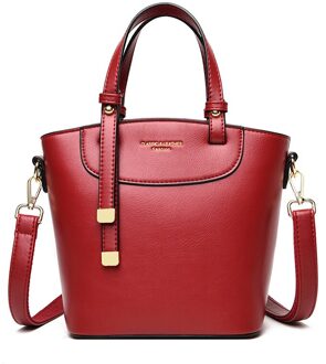Olsitti Casual Pu Lederen Handtassen Voor Vrouwen Dames Messenger Bags Dames Luxe Schoudertas Dames Tote wijn rood