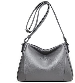 Olsitti Casual Tassen Voor Vrouwen Dames Handtas Grote Schoudertas Vintage Lederen Crossbody Tas Bolsas Feminina grijs