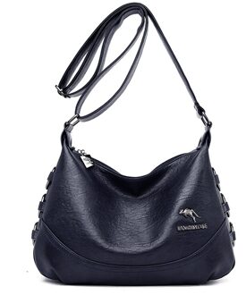 Olsitti Dames Casual Schoudertassen Soft Pu Lederen Crossbody Tassen Voor Vrouwen Vrouwen Messenger Bag Sac een Belangrijkste blauw