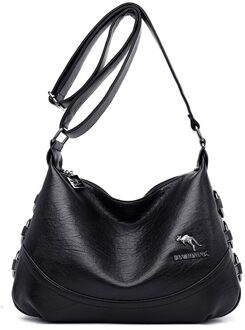 Olsitti Dames Casual Schoudertassen Soft Pu Lederen Crossbody Tassen Voor Vrouwen Vrouwen Messenger Bag Sac een Belangrijkste zwart