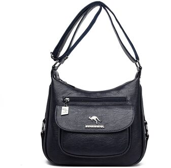 Olsitti Effen Kleur Pu Lederen Schoudertassen Voor Vrouwen Flap Vrouwen Crossbody Vintage Dames Tas Sac epaule blauw