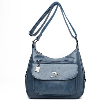 Olsitti Effen Kleur Pu Lederen Schoudertassen Voor Vrouwen Flap Vrouwen Crossbody Vintage Dames Tas Sac epaule meer blauw