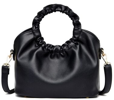 Olsitti Effen Kleur Zachte Lederen Grote Capaciteit Conventionele Tassen Voor Vrouwen Casual Eenvoud Crossbody zwart