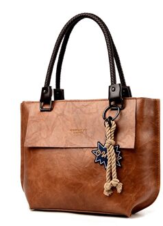 Olsitti Mode Tote Schoudertassen Voor Vrouwen Pu Lederen Dames Handtas Grote Messenger Bag gember