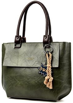 Olsitti Mode Tote Schoudertassen Voor Vrouwen Pu Lederen Dames Handtas Grote Messenger Bag groen