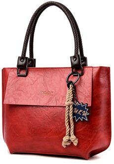 Olsitti Mode Tote Schoudertassen Voor Vrouwen Pu Lederen Dames Handtas Grote Messenger Bag rood