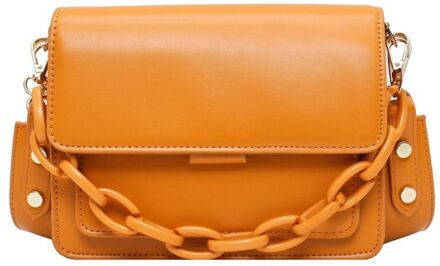 Olsitti Pu Lederen Ketting Schoudertassen Voor Vrouwen Zomer Dame Handtas Vrouwelijke Mode Crossbody Sac Epaule geel