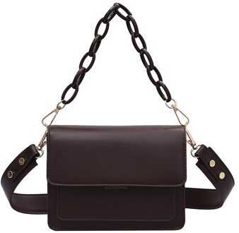 Olsitti Pu Lederen Ketting Schoudertassen Voor Vrouwen Zomer Dame Handtas Vrouwelijke Mode Crossbody Sac Epaule koffie kleur