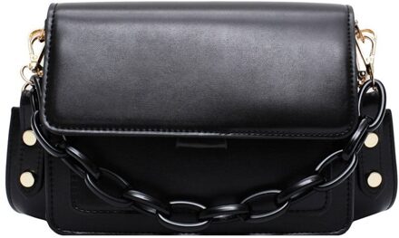 Olsitti Pu Lederen Ketting Schoudertassen Voor Vrouwen Zomer Dame Handtas Vrouwelijke Mode Crossbody Sac Epaule zwart