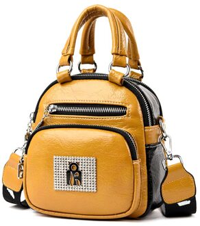 Olsitti Stijlvolle Mini Dames Mode Eenvoudige Kleine Handtas Schoudertas Voor Vrouwen Brede Schouder Messenger Bag Purse gember