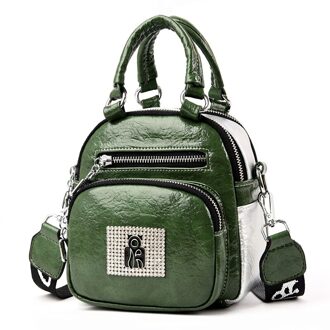 Olsitti Stijlvolle Mini Dames Mode Eenvoudige Kleine Handtas Schoudertas Voor Vrouwen Brede Schouder Messenger Bag Purse groen