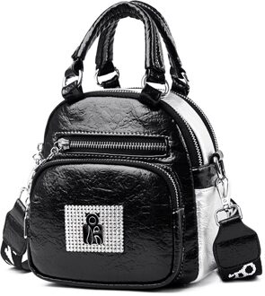 Olsitti Stijlvolle Mini Dames Mode Eenvoudige Kleine Handtas Schoudertas Voor Vrouwen Brede Schouder Messenger Bag Purse zwart