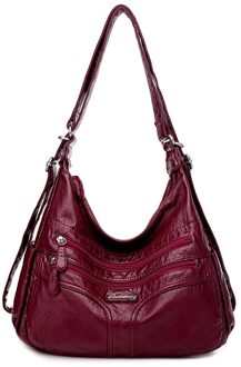 Olsitti Vrouwen Grote Capaciteit Schoudertassen Voor Vrouwen Lederen Dames Messenger Bags Tote Bag Bolsas Feminina bordeaux