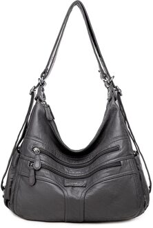 Olsitti Vrouwen Grote Capaciteit Schoudertassen Voor Vrouwen Lederen Dames Messenger Bags Tote Bag Bolsas Feminina grijs