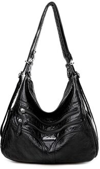 Olsitti Vrouwen Grote Capaciteit Schoudertassen Voor Vrouwen Lederen Dames Messenger Bags Tote Bag Bolsas Feminina zwart