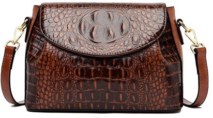 Olsitti Vrouwen Handtas Lederen Schoudertassen Voor Vrouwen Krokodil Patroon Messenger Bag geel