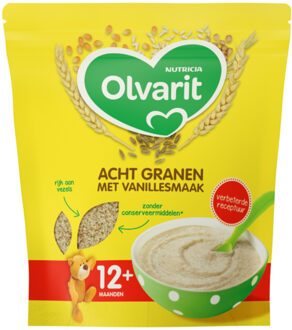 Olvarit Granenpap Acht Granen - Vanillesmaak - 12+M - 200gr