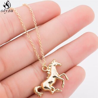 Oly2u Personaliseer Racing Paard Hanger Ketting Voor Vrouwen Schattige Animal Kettingen Mannen Sieraden Accessoires Beste XL282G