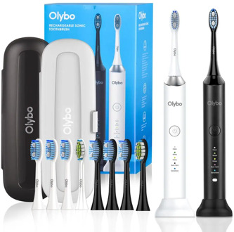 Olybo A9 Sonic Electric Toothbrush A9 Adult Timer Brush 5 Mode USB Charger Rechargeable Tooth Brushes 10psc Replacement Heads