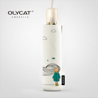 OLYCAT Opvouwbare Paraplu Regen Vrouwen Automatische Waterdicht Winddicht Anti UV Vrouwelijke Echte