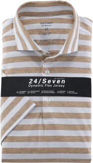 OLYMP 24/seven level 5 overhemd met korte mouwen Beige - 39 (M)