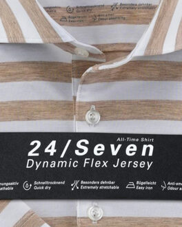 OLYMP 24/seven level 5 overhemd met korte mouwen - maat 43 (XL) Beige