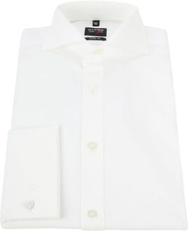 OLYMP Body Fit Overhemd Dubbelmanchet Ecru Off-White - 39,38,37,41,42,43,46