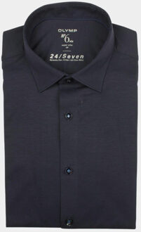 OLYMP Business hemd lange mouw extraslimfit jersey shirt navy 250374/18 Blauw - 36 (XS)