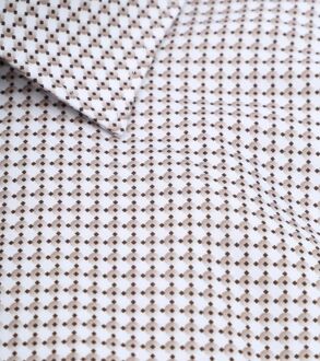 OLYMP Level 5 Overhemd Print Beige - 37,38,42