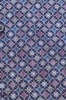 OLYMP Level 5 Overhemd Print Blauw Donkerblauw - 38,39,40