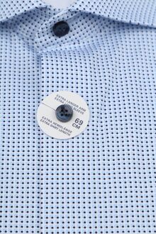 OLYMP Level 5 Overhemd Stretch Extra Lange Mouw Print Blauw Lichtblauw