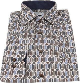 OLYMP Level Five Overhemd Print Natuur Multicolour - 37,40