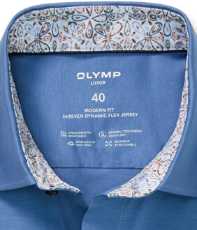 OLYMP Luxor 24/7 modern fit dress shirt Blauw - 47 (XXXL)